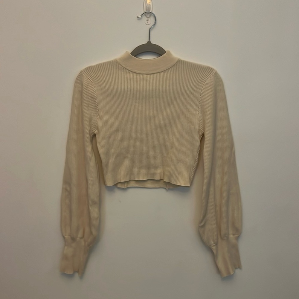 Open back cropped sweater